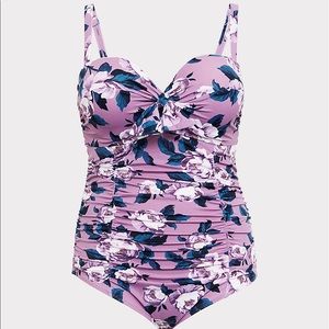 NWT Torrid Lavender Floral Swim Suit